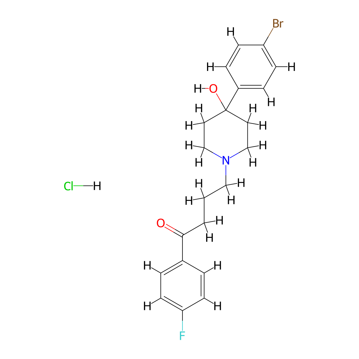 Bromperidol hydrochloride molecular structure, CAS 59453-24-6
