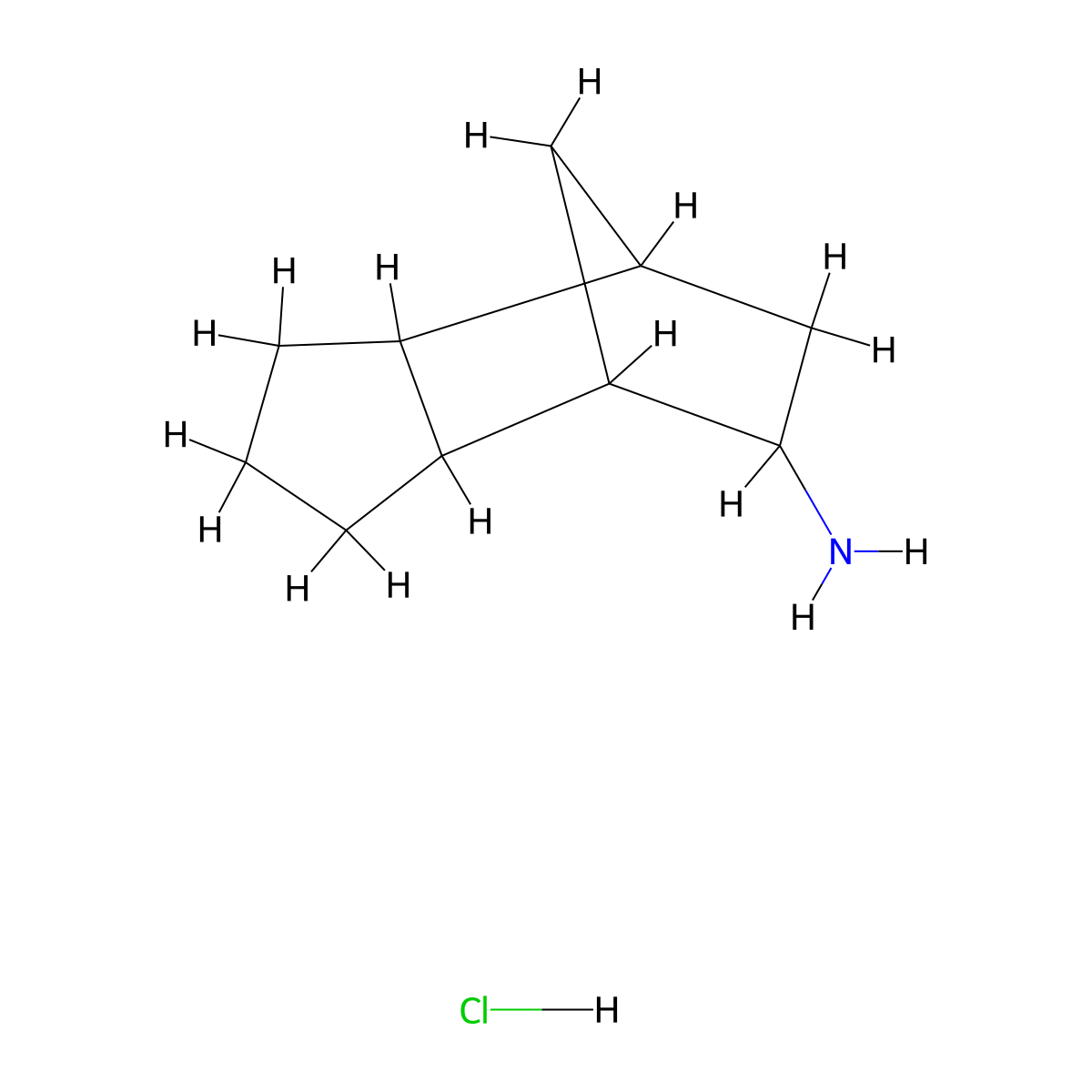 Tricyclo[5.2.1.0,2,6]decan-8-amine hydrochloride molecular structure, CAS 59455-05-9
