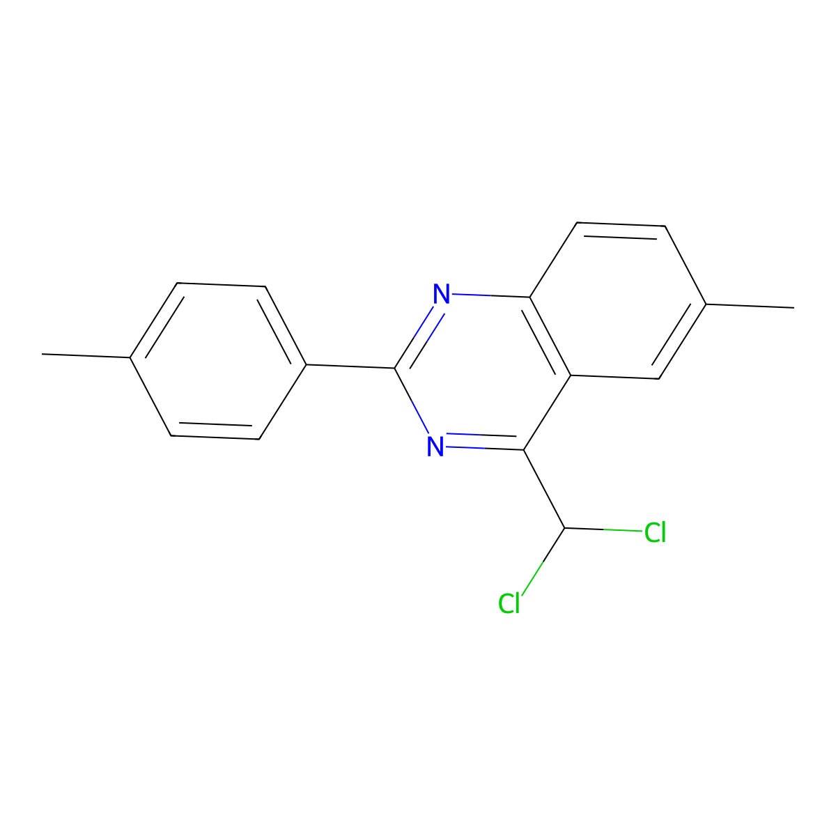 4-(Dichloromethyl)-6-methyl-2-(4-methylphenyl)quinazoline molecular structure, CAS 59455-83-3