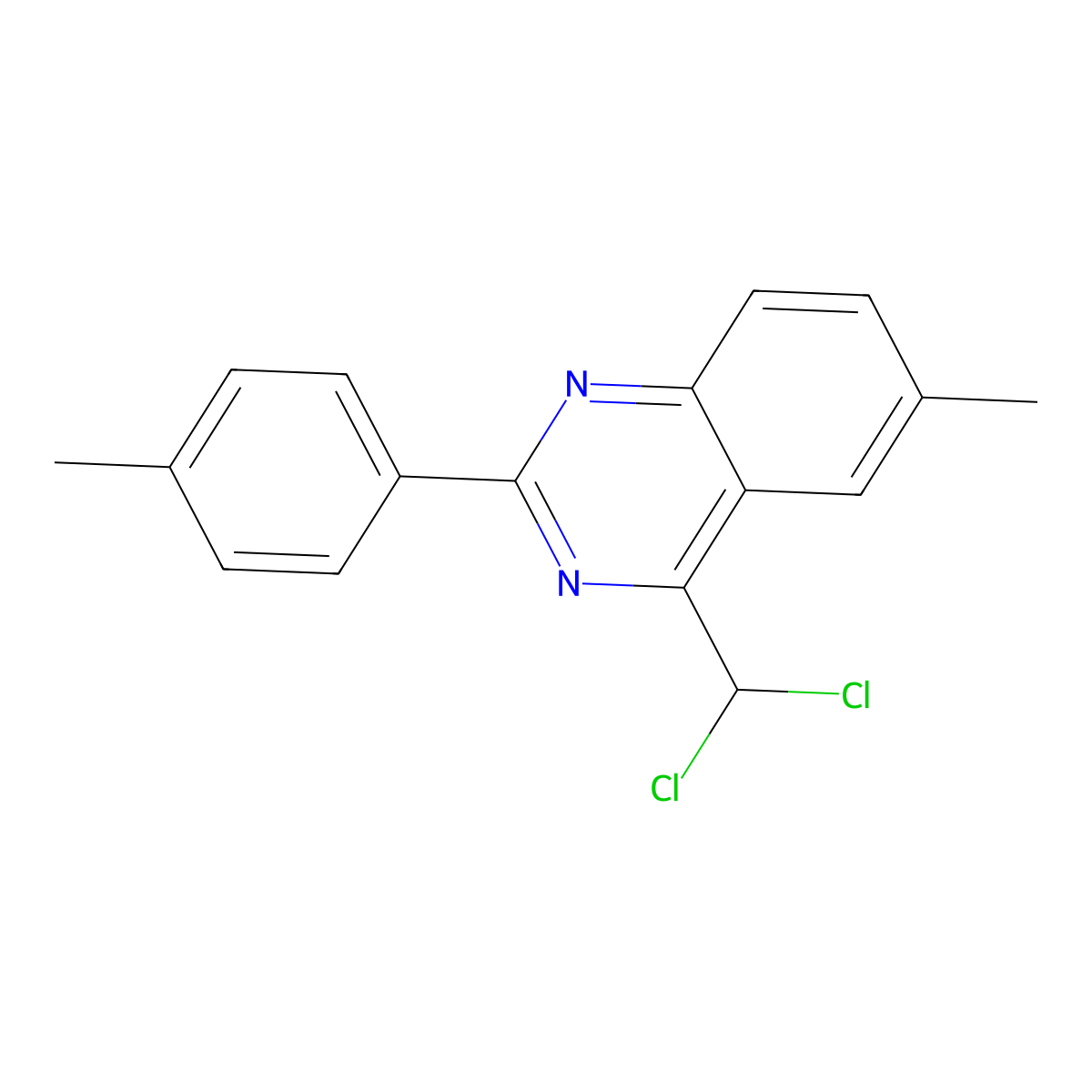 4-(Dichloromethyl)-6-methyl-2-(4-methylphenyl)quinazoline molecular structure, CAS 59455-83-3