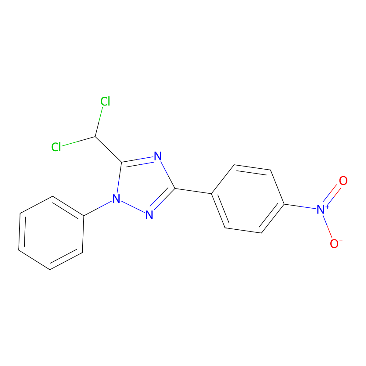 5-(Dichloromethyl)-3-(4-nitrophenyl)-1-phenyl-1,2,4-triazole molecular structure, CAS 59455-87-7