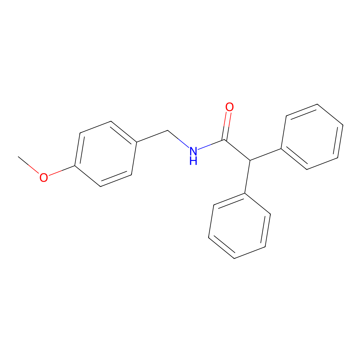 N-(4-methoxybenzyl)-2,2-diphenylacetamide molecular structure, CAS 5946-20-3