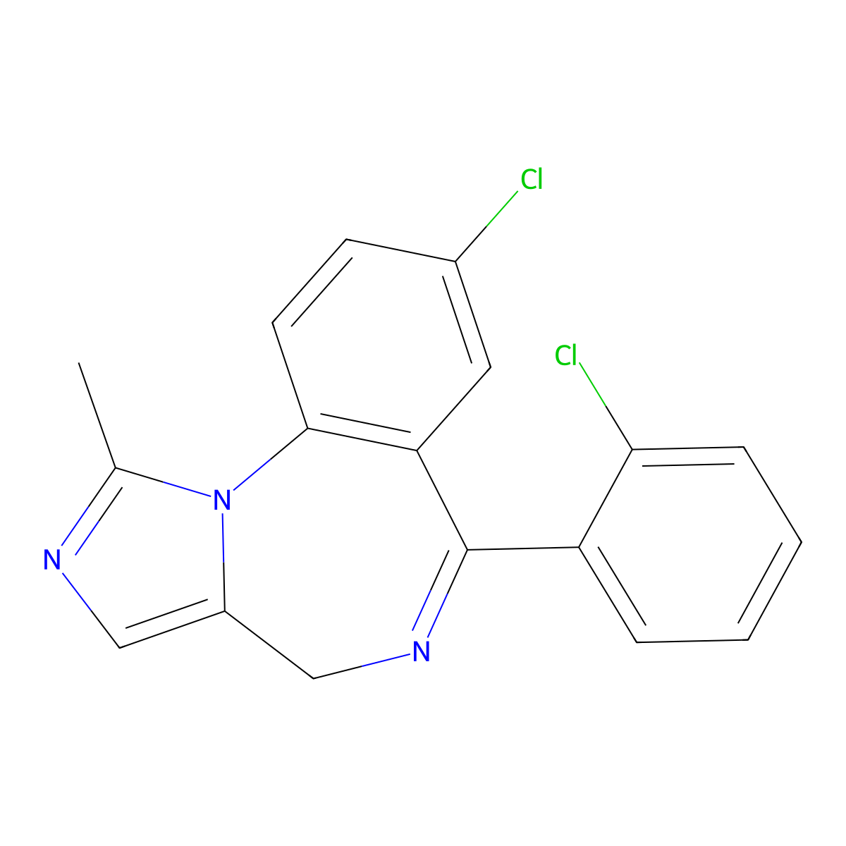 Climazolam molecular structure, CAS 59467-77-5