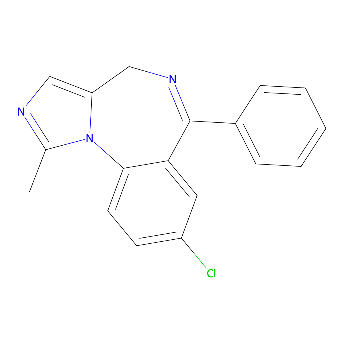 8-Chloro-1-methyl-6-phenyl-4H-imidazo[1,5-a][1,4]benzodiazepine molecular structure, CAS 59467-86-6
