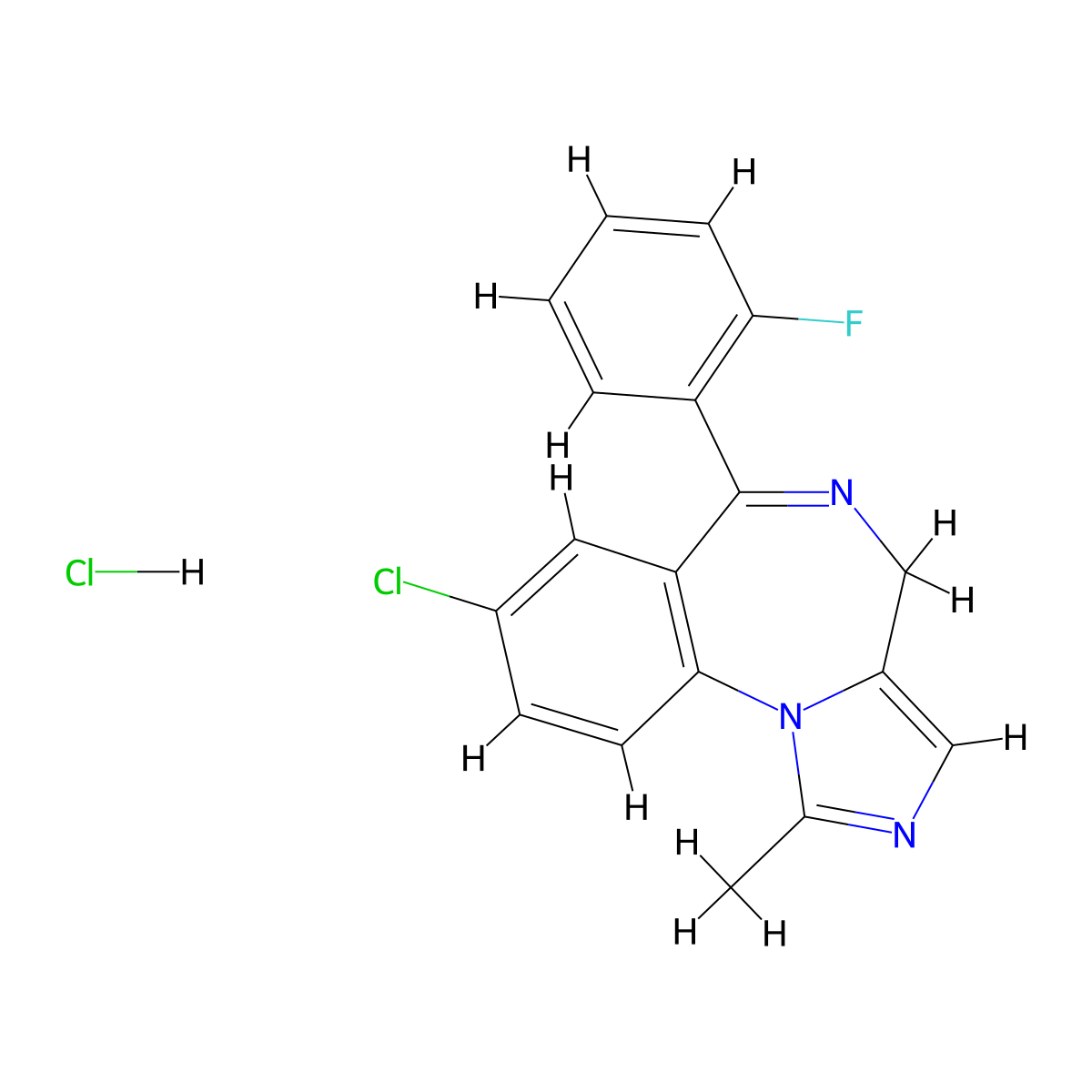 Midazolam Hydrochloride molecular structure, CAS 59467-96-8