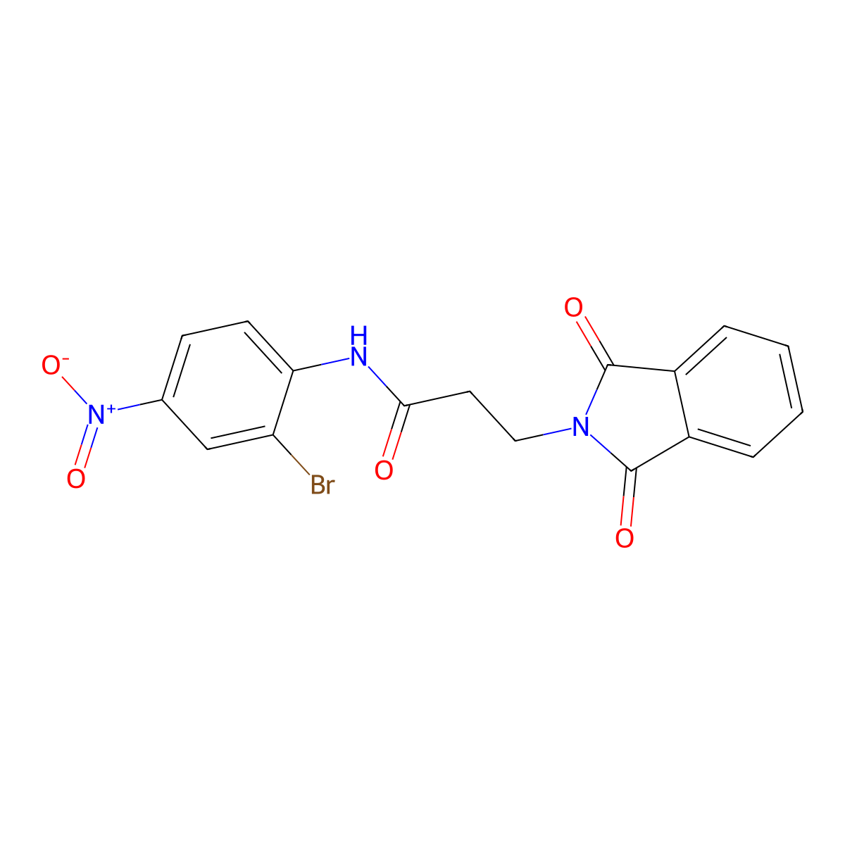 N-(2-Bromo-4-nitrophenyl)-3-(1,3-dioxo-1,3-dihydro-2H-isoindol-2-yl)propanamide molecular structure, CAS 5947-02-4