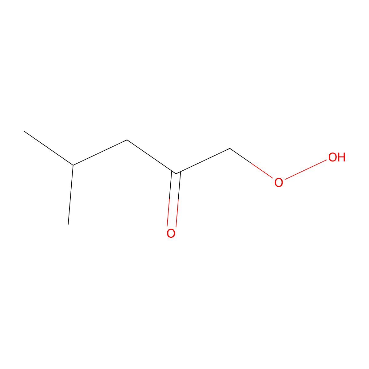 1-Hydroperoxy-4-methylpentan-2-one molecular structure, CAS 59472-06-9