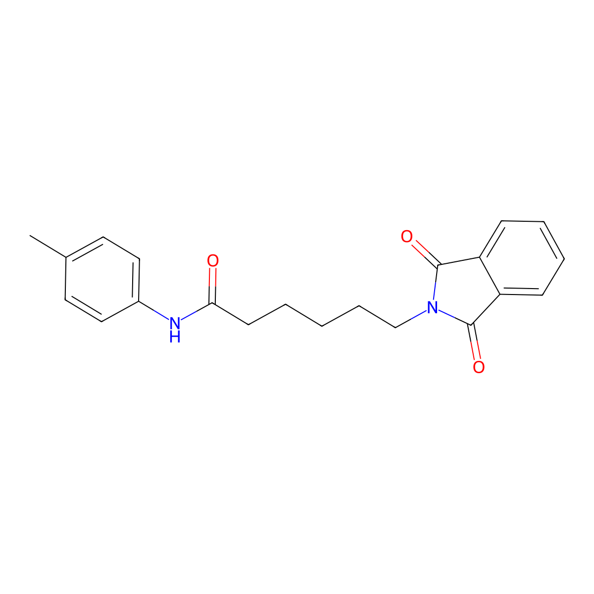 2H-Isoindole-2-hexanamide, 1,3-dihydro-N-(4-methylphenyl)-1,3-dioxo- molecular structure, CAS 59472-19-4
