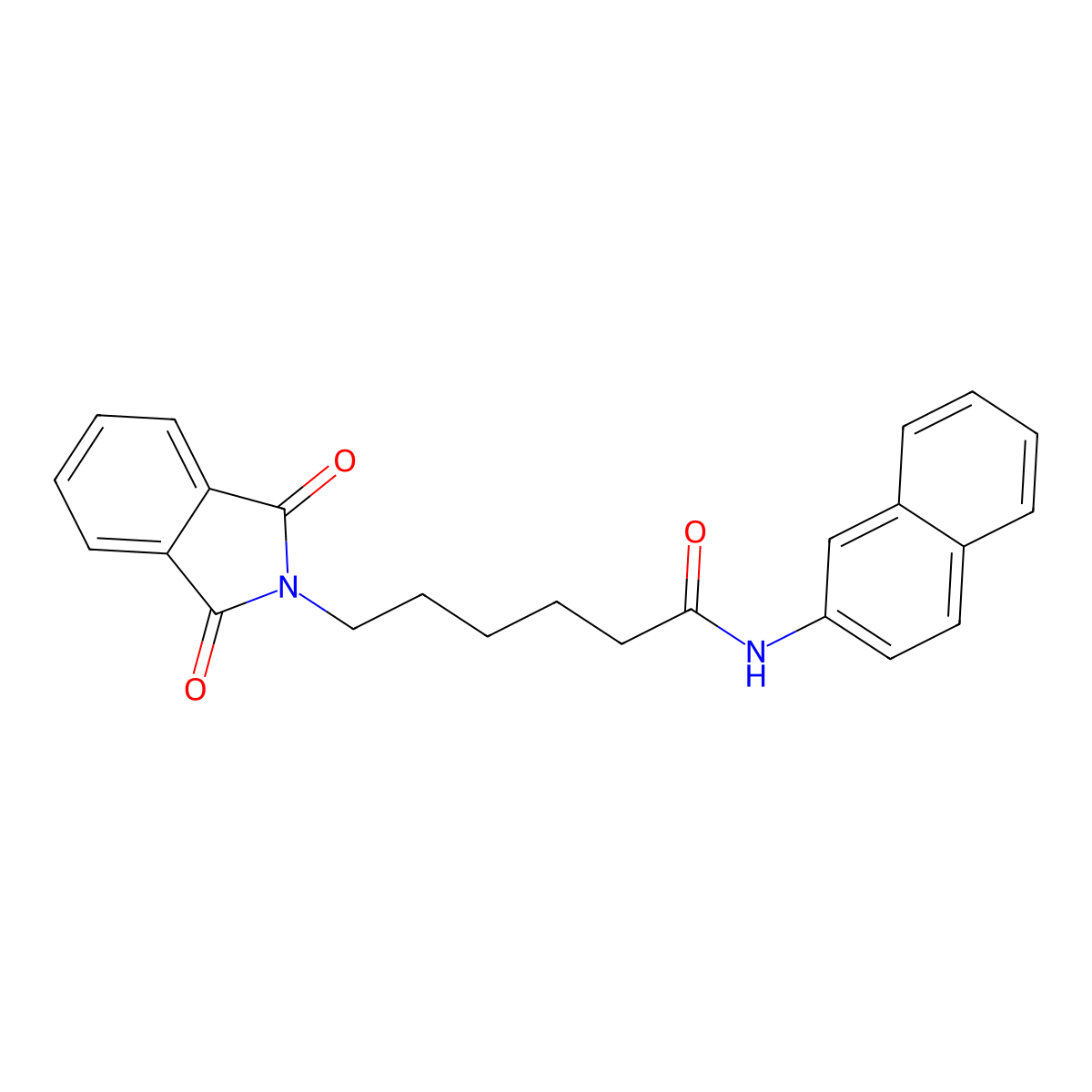 2H-Isoindole-2-hexanamide, 1,3-dihydro-N-2-naphthalenyl-1,3-dioxo- molecular structure, CAS 59472-20-7