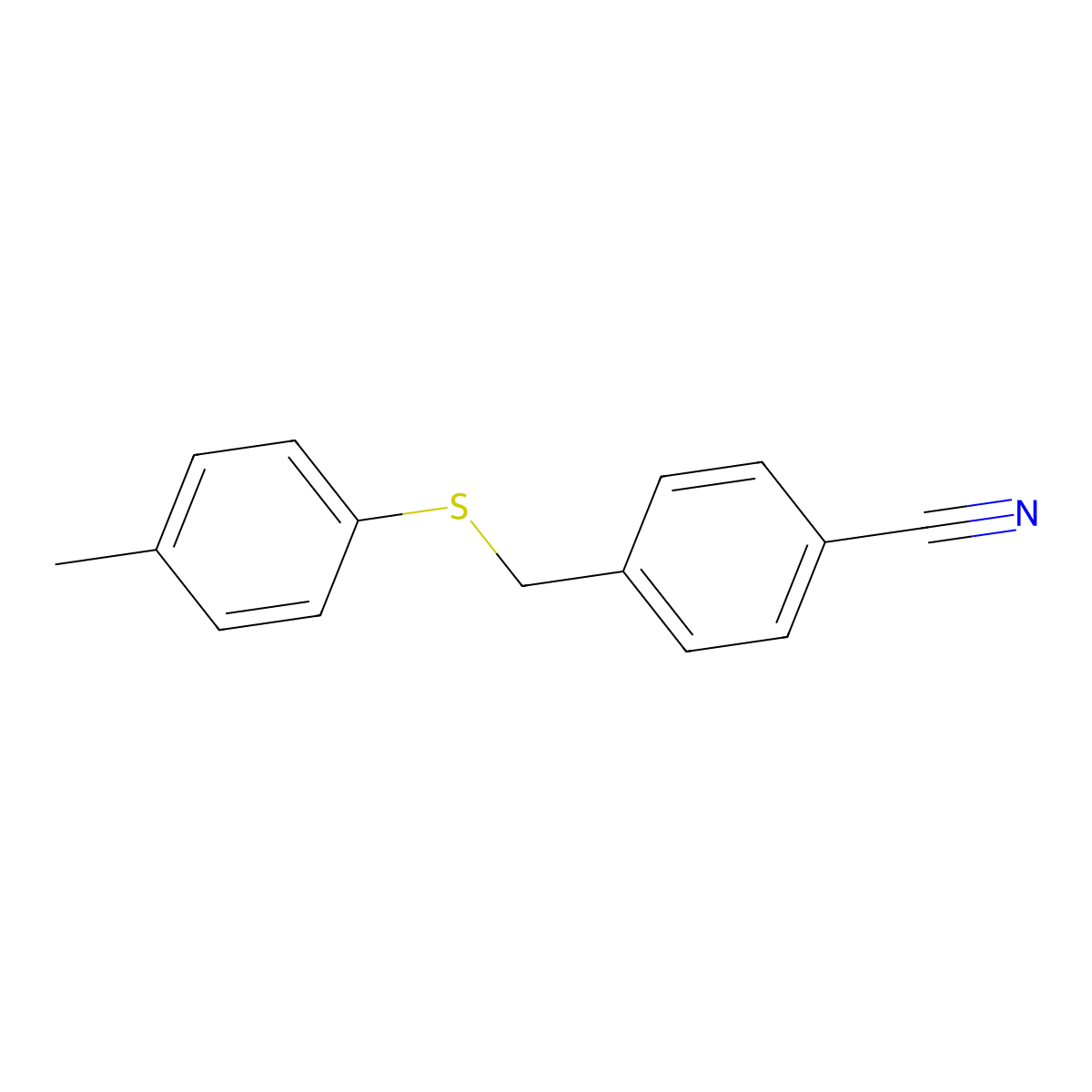 4-{[(4-Methylphenyl)thio]methyl}benzonitrile molecular structure, CAS 59475-53-5