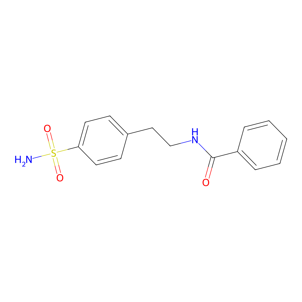 N-[2-(4-sulfamoylphenyl)ethyl]benzamide molecular structure, CAS 59477-34-8