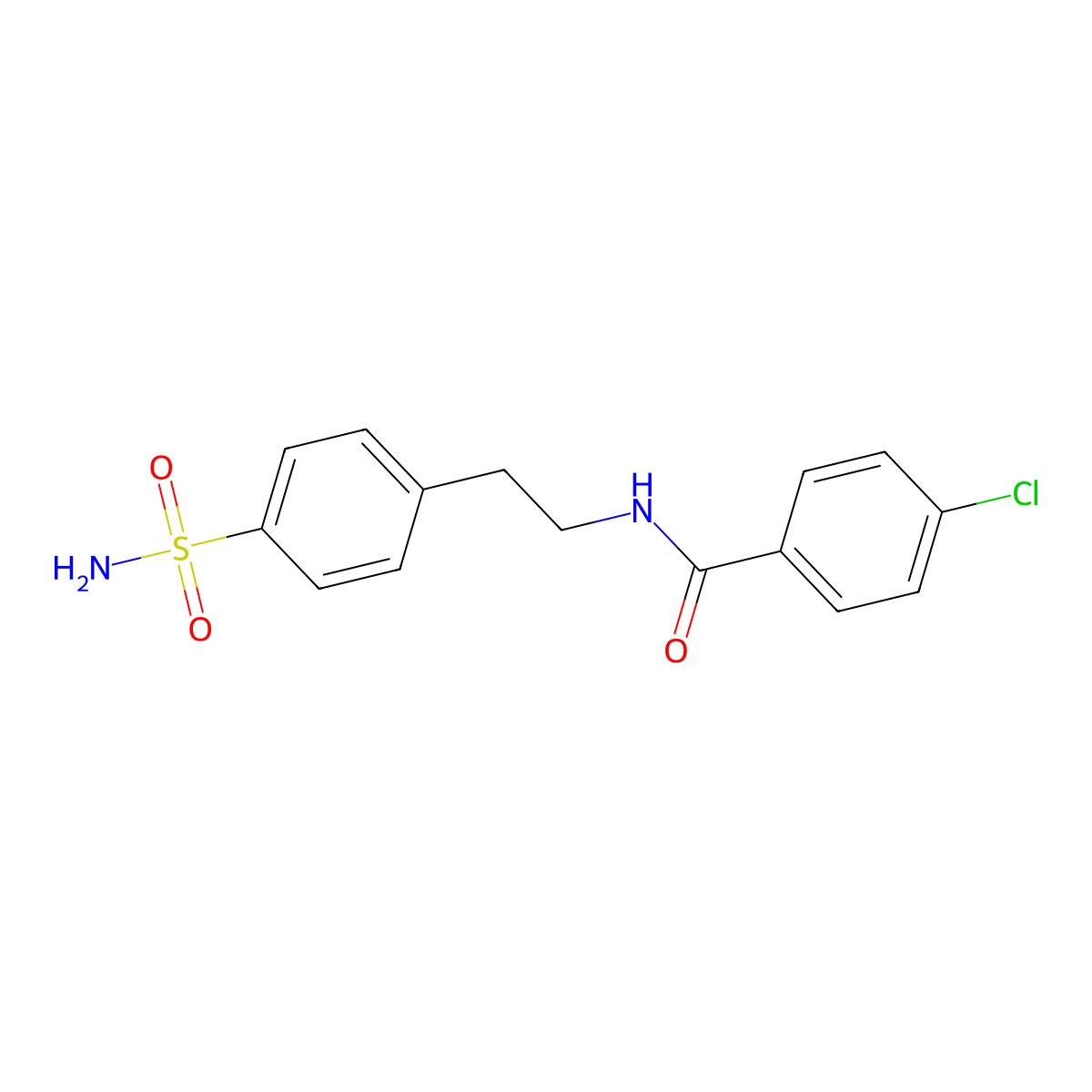 4-chloro-N-[2-(4-sulfamoylphenyl)ethyl]benzamide molecular structure, CAS 59477-42-8