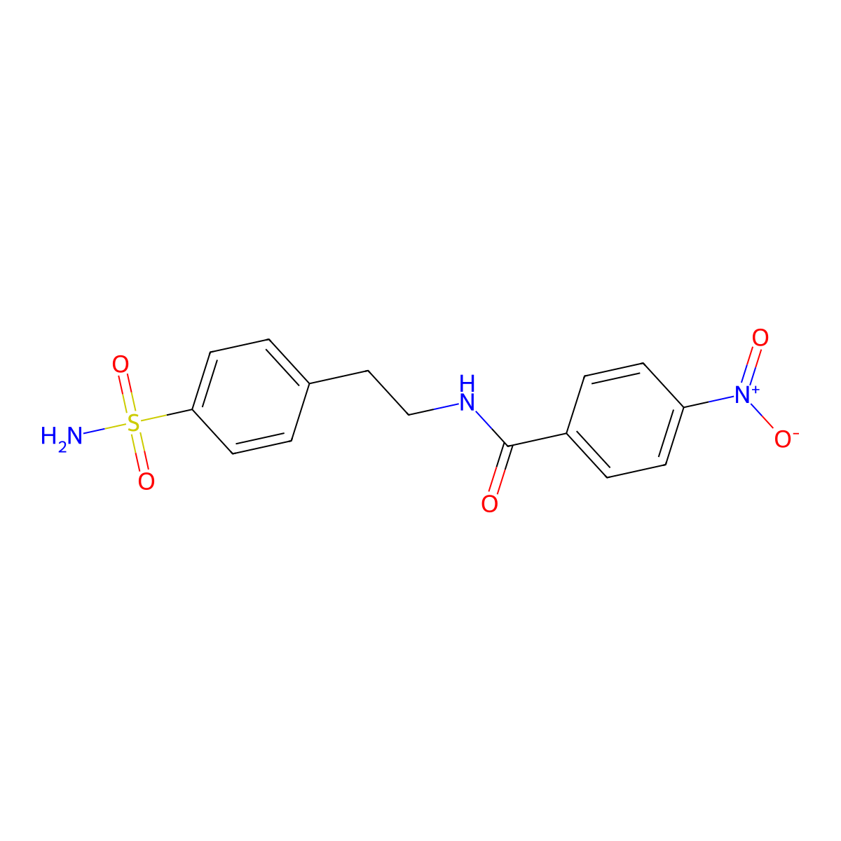 4-nitro-N-[2-(4-sulfamoylphenyl)ethyl]benzamide molecular structure, CAS 59477-51-9