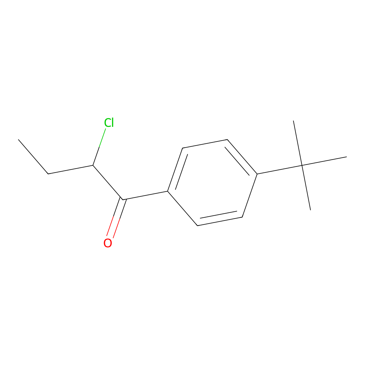 1-(4-Tert-butylphenyl)-2-chlorobutan-1-one molecular structure, CAS 59477-81-5