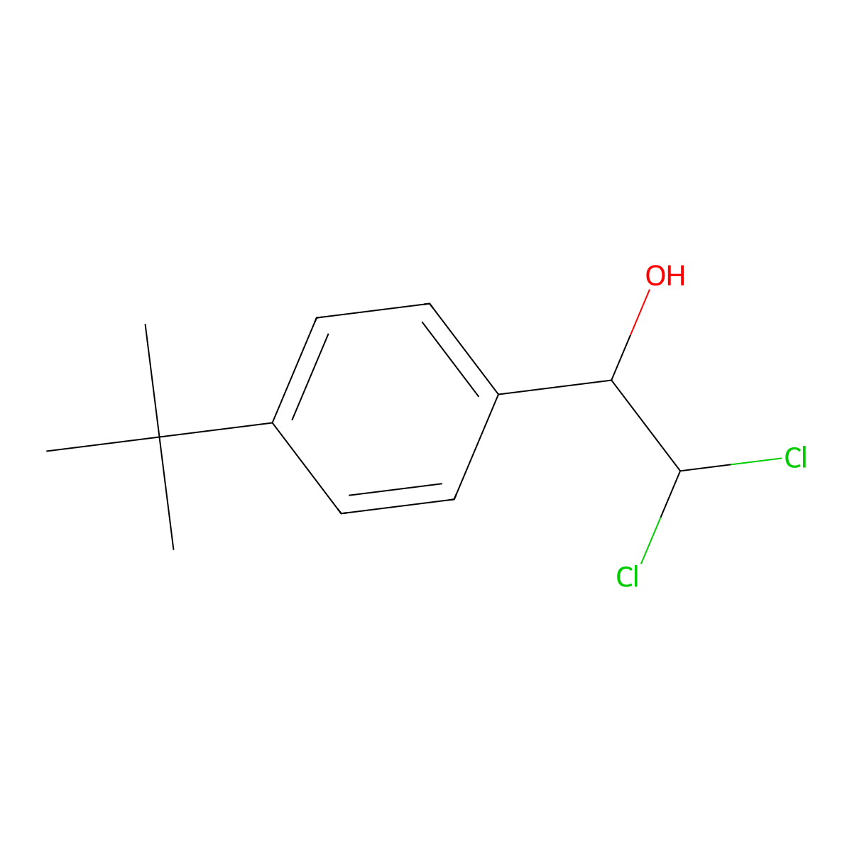 1-(4-(Tert-butyl)phenyl)-2,2-dichloroethanol molecular structure, CAS 59477-83-7