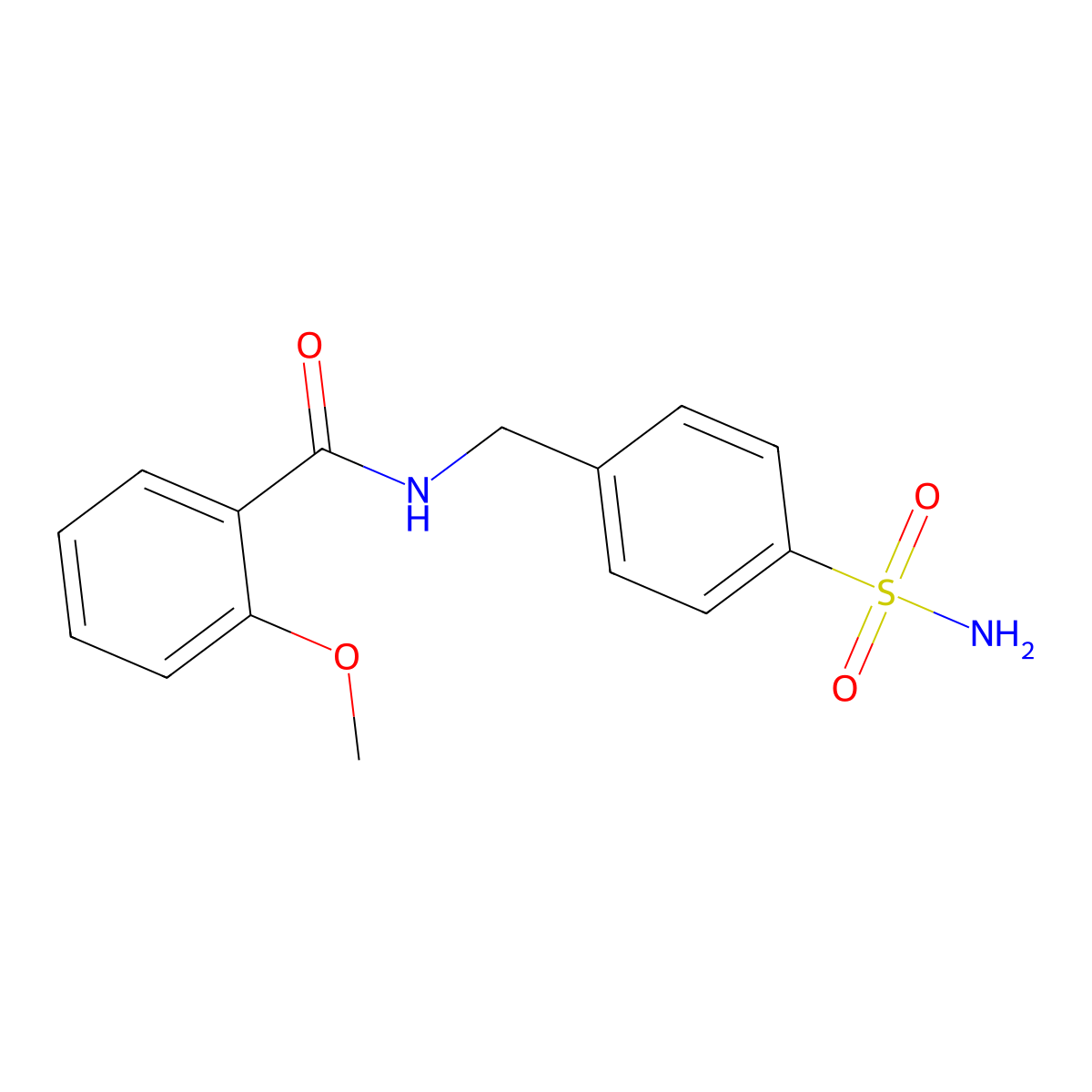 2-methoxy-N-[(4-sulfamoylphenyl)methyl]benzamide molecular structure, CAS 59479-50-4
