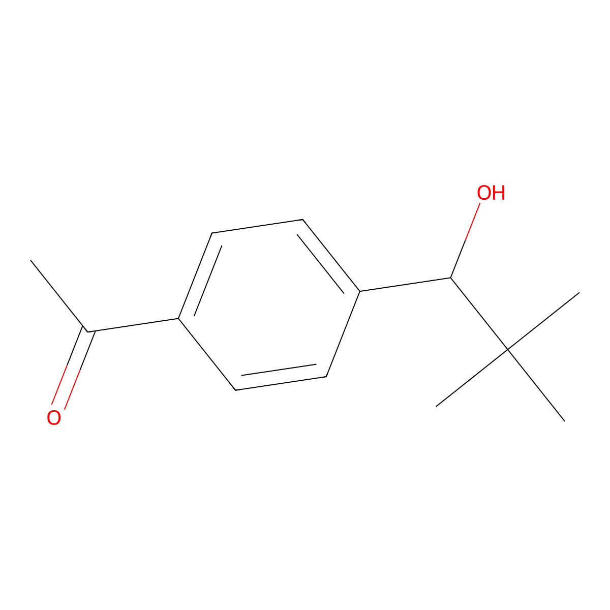 1-[4-(1-Hydroxy-2,2-dimethylpropyl)phenyl]ethan-1-one molecular structure, CAS 59480-95-4
