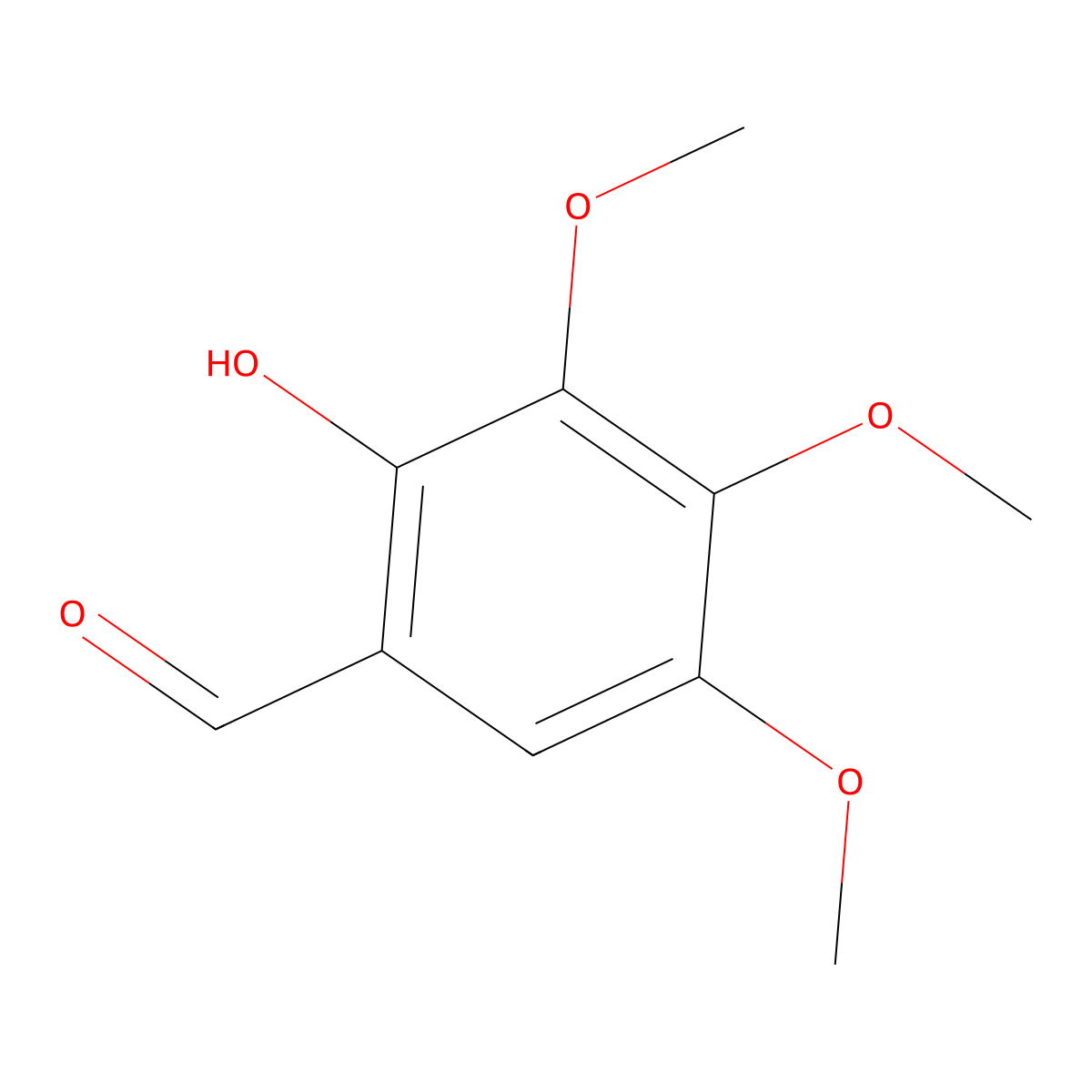 Benzaldehyde, 2-hydroxy-3,4,5-trimethoxy- molecular structure, CAS 59481-63-9