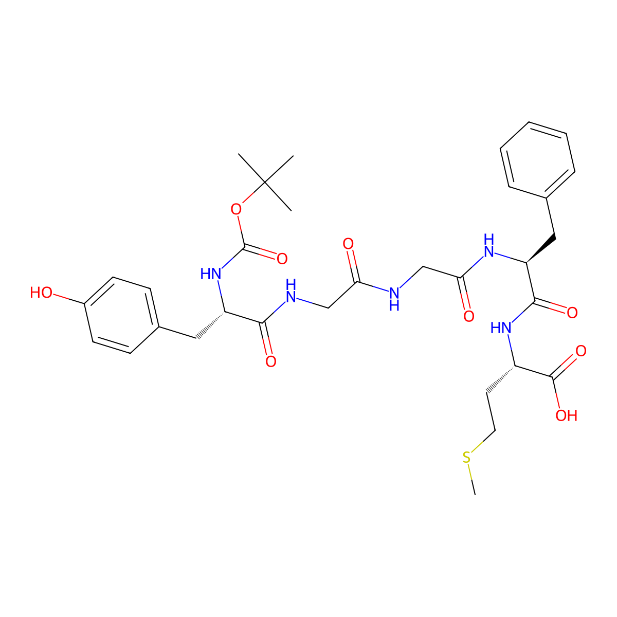 Boc-met-enkephalin molecular structure, CAS 59481-77-5