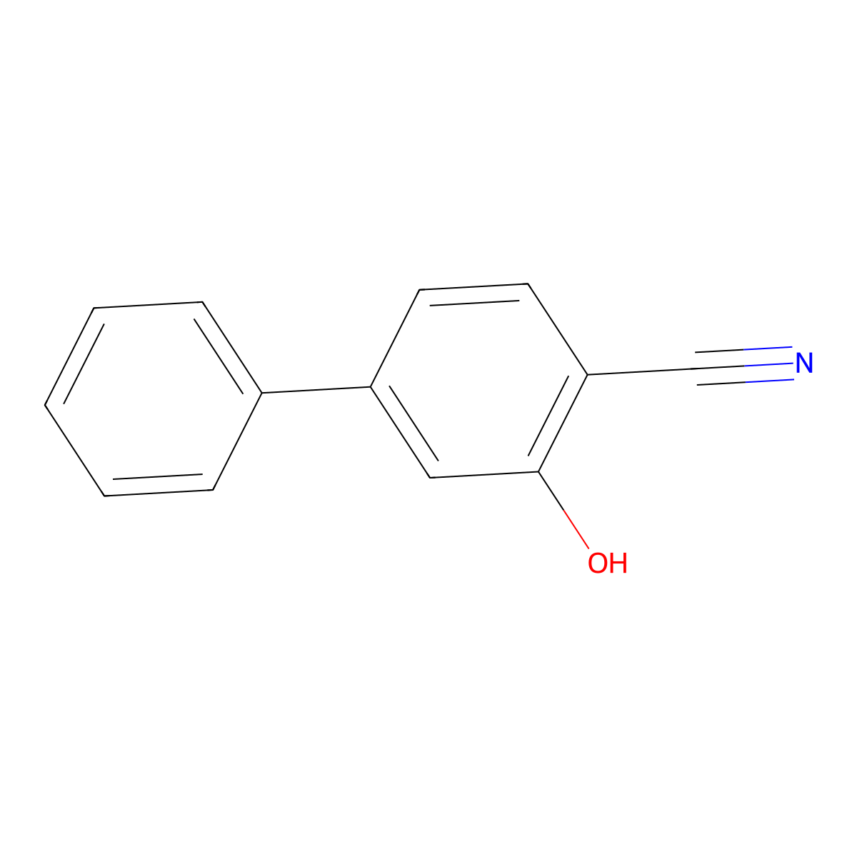 3-Hydroxy-[1,1'-biphenyl]-4-carbonitrile molecular structure, CAS 594813-05-5