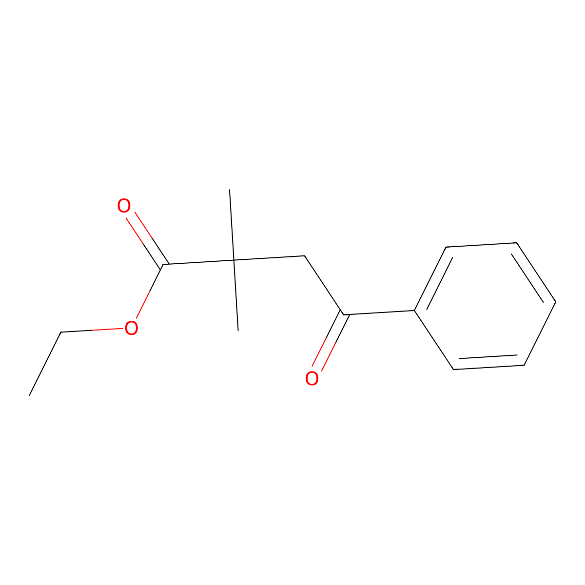 Ethyl 2,2-dimethyl-4-oxo-4-phenylbutyrate molecular structure, CAS 594815-53-9