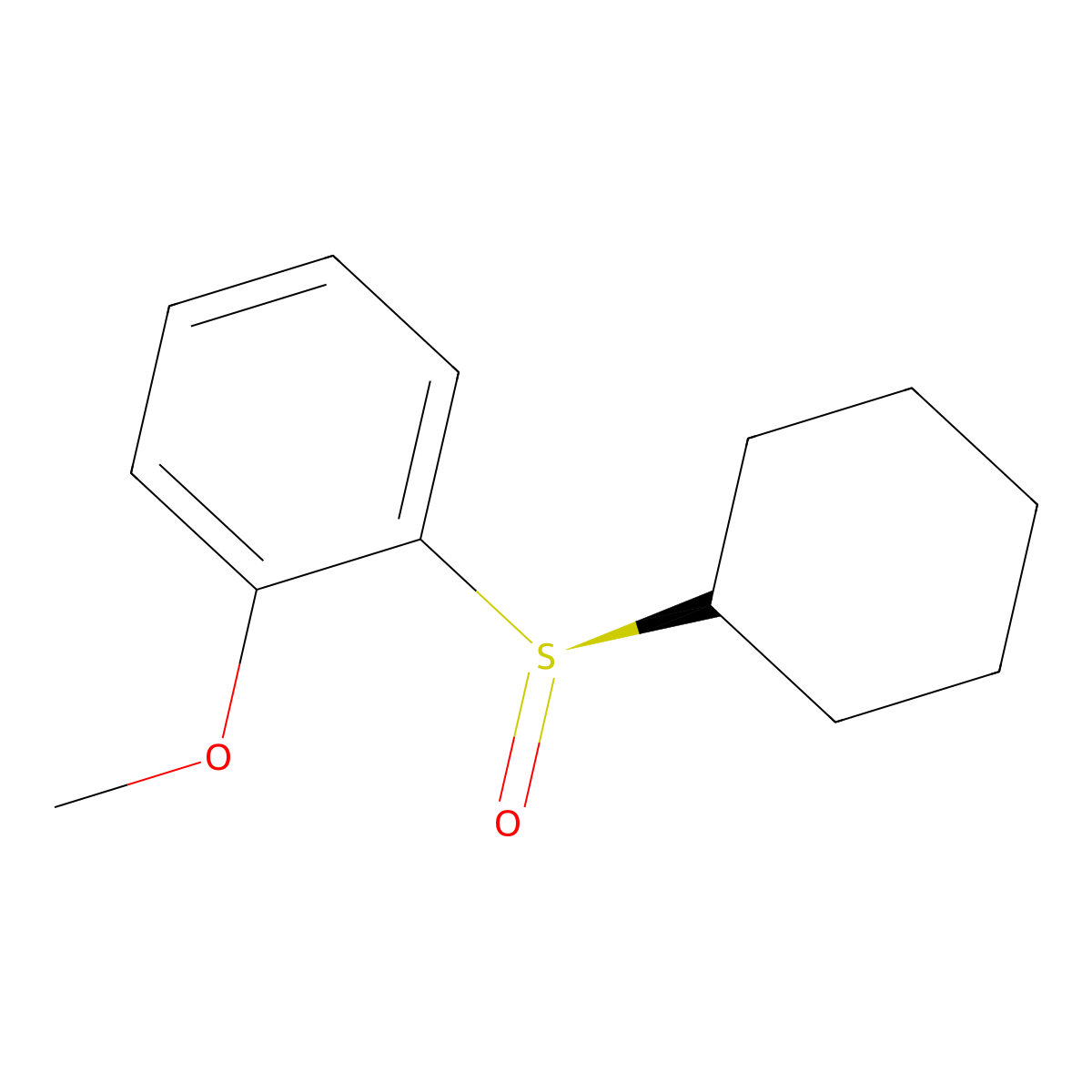 (R)-Cyclohexyl 2-methoxyphenyl sulfoxide molecular structure, CAS 594836-19-8