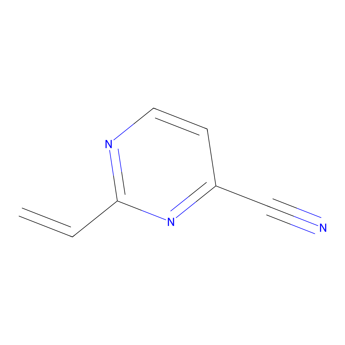 4-Pyrimidinecarbonitrile, 2-ethenyl- molecular structure, CAS 594836-56-3