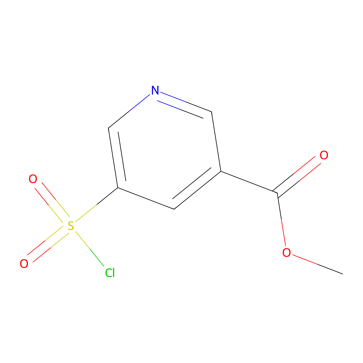 Methyl 5-(chlorosulfonyl)pyridine-3-carboxylate molecular structure, CAS 594839-14-2