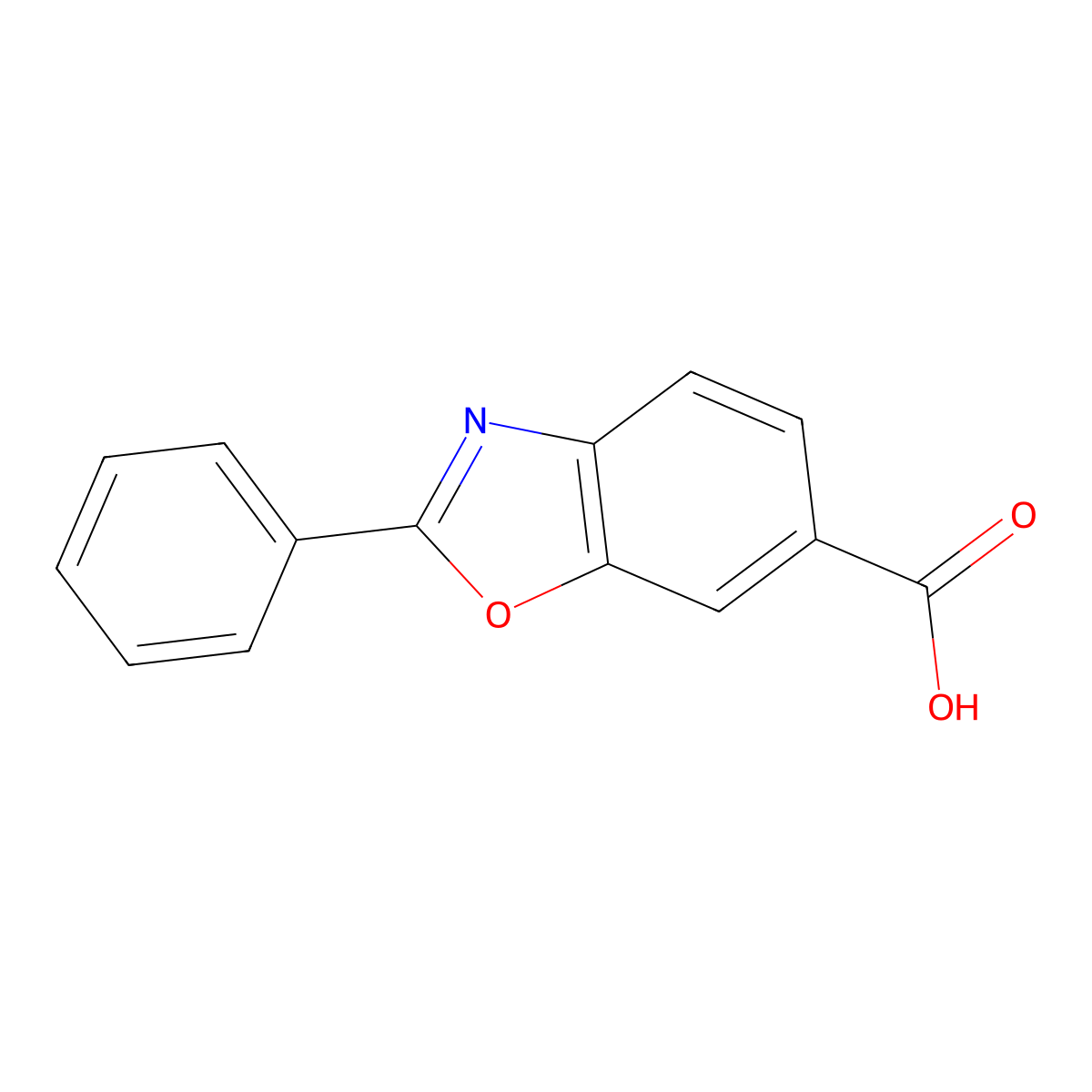 2-Phenyl-1,3-benzoxazole-6-carboxylic acid molecular structure, CAS 594839-90-4