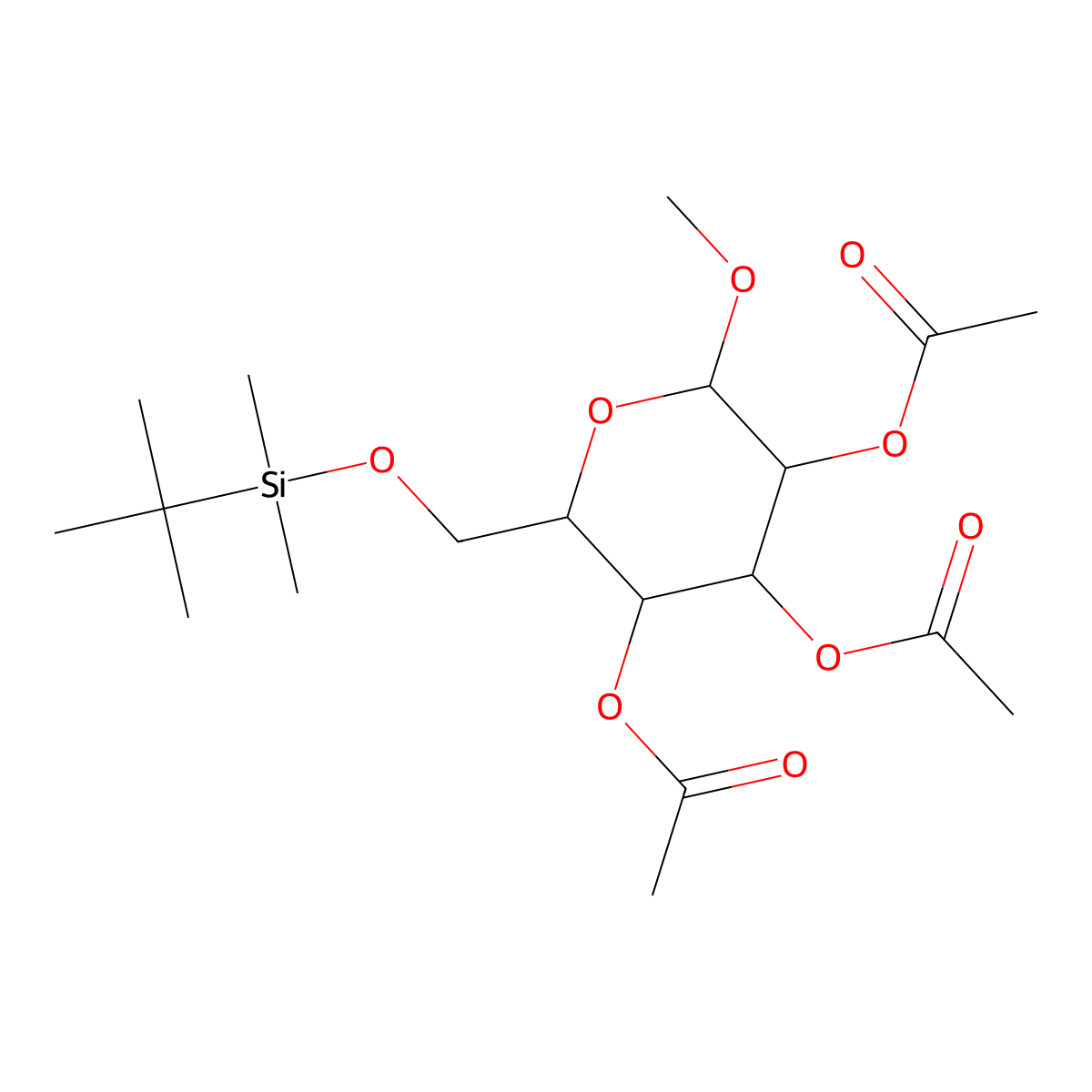 [4,5-Diacetyloxy-2-[[tert-butyl(dimethyl)silyl]oxymethyl]-6-methoxyoxan-3-yl] acetate molecular structure, CAS 594841-23-3