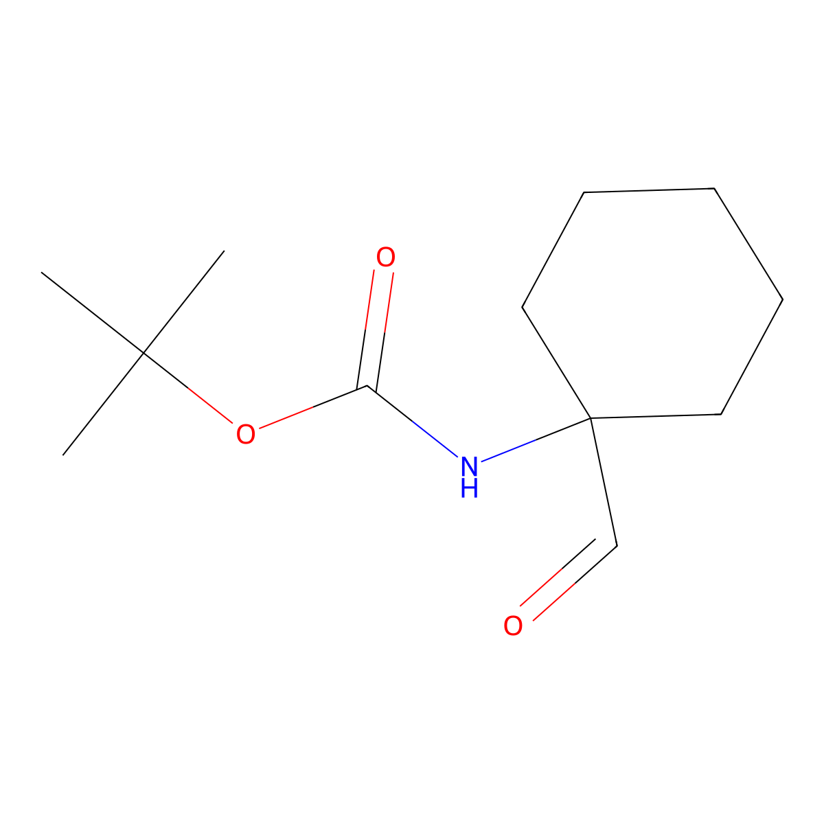 tert-butyl N-(1-formylcyclohexyl)carbamate molecular structure, CAS 594872-65-8