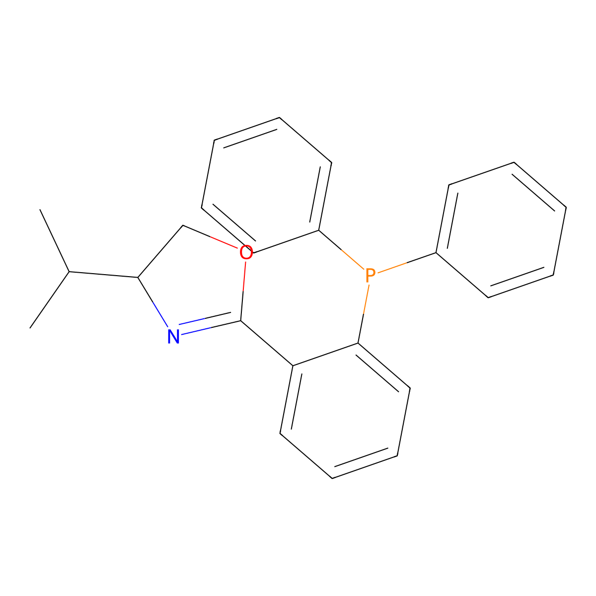 2-(2-(Diphenylphosphino)phenyl)-4-isopropyl-4,5-dihydrooxazole molecular structure, CAS 594873-83-3