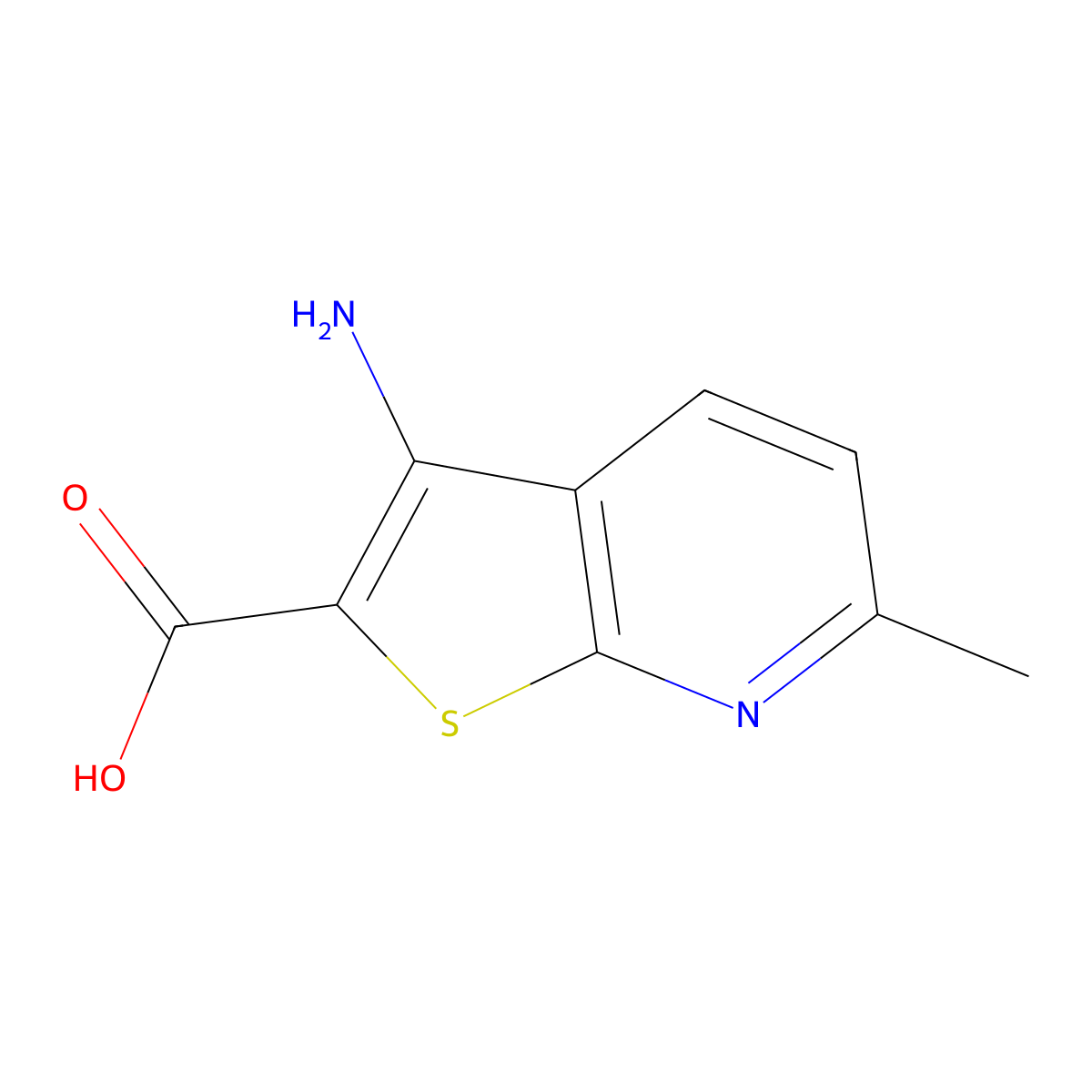 3-Amino-6-methylthieno[2,3-b]pyridine-2-carboxylic acid molecular structure, CAS 59488-60-7