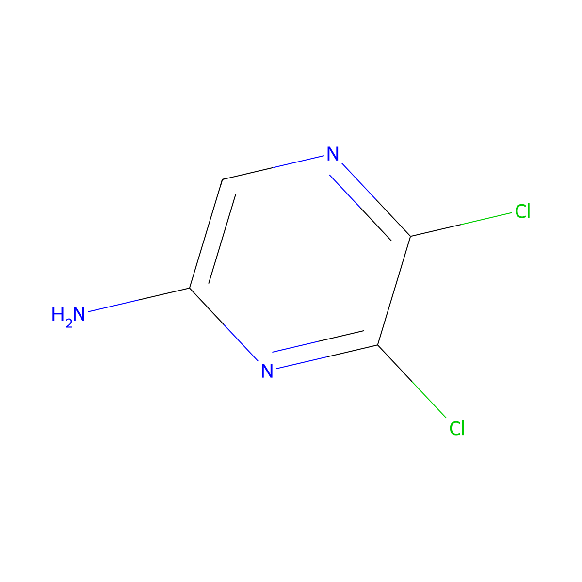 5,6-Dichloropyrazin-2-amine molecular structure, CAS 59489-29-1