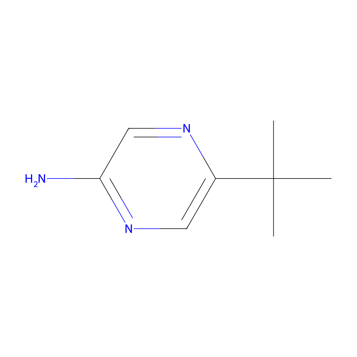 5-Tert-butylpyrazin-2-amine molecular structure, CAS 59489-38-2