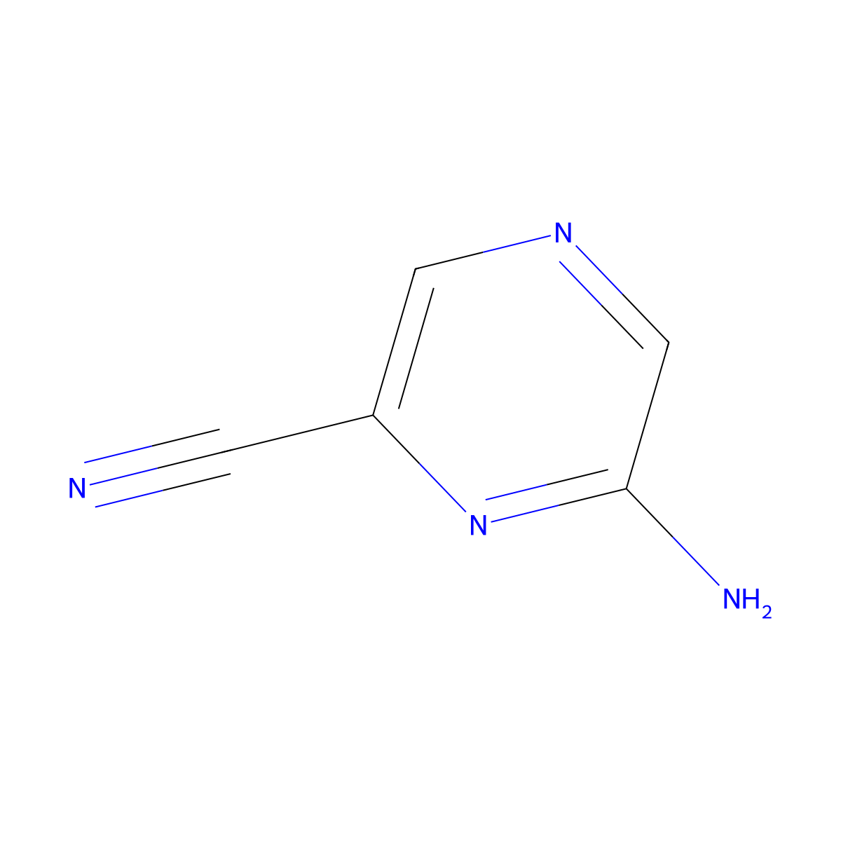 2-Amino-6-cyanopyrazine molecular structure, CAS 59489-39-3