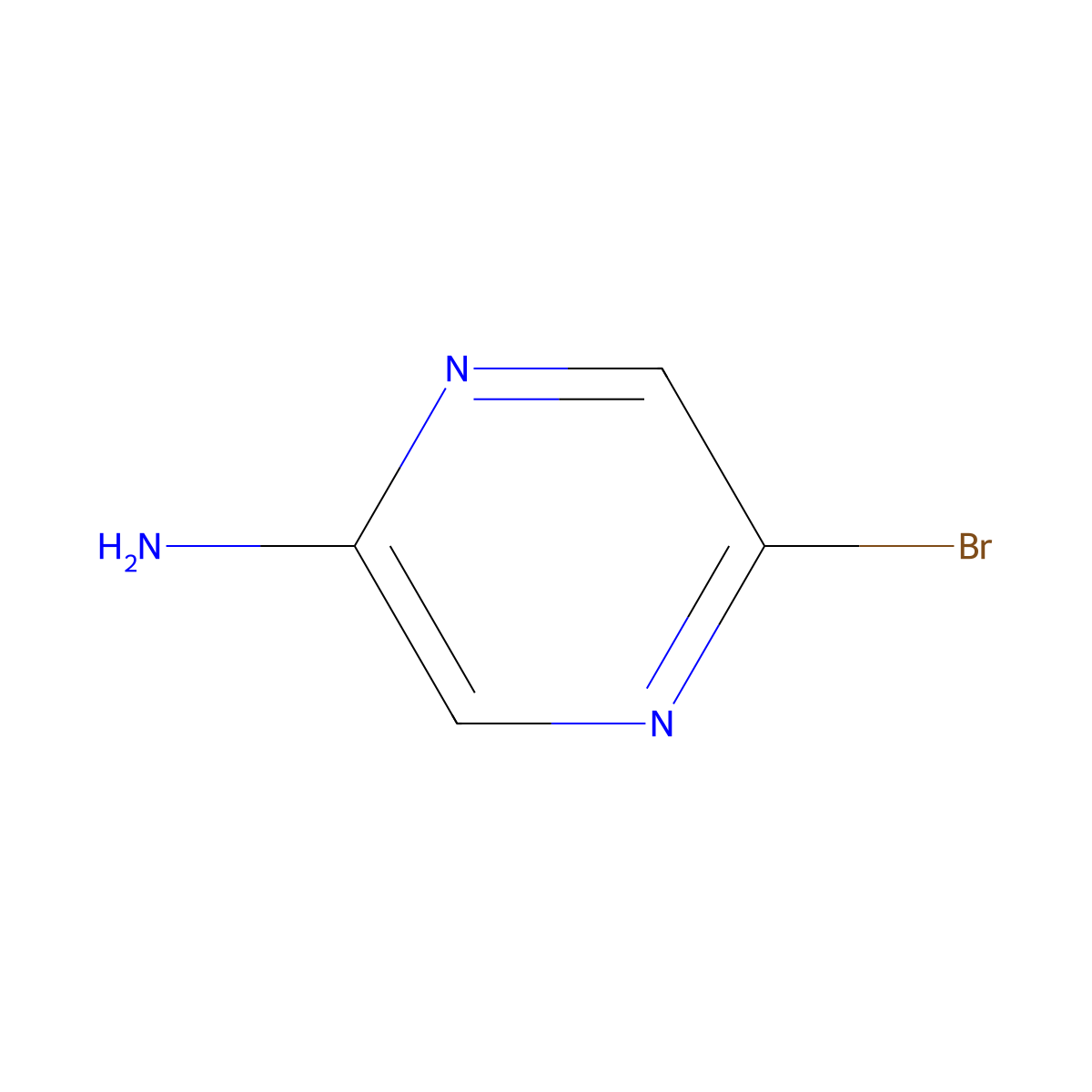 2-Amino-5-bromopyrazine molecular structure, CAS 59489-71-3
