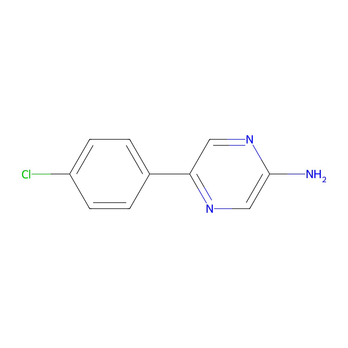 5-(4-Chlorophenyl)pyrazin-2-amine molecular structure, CAS 59489-72-4