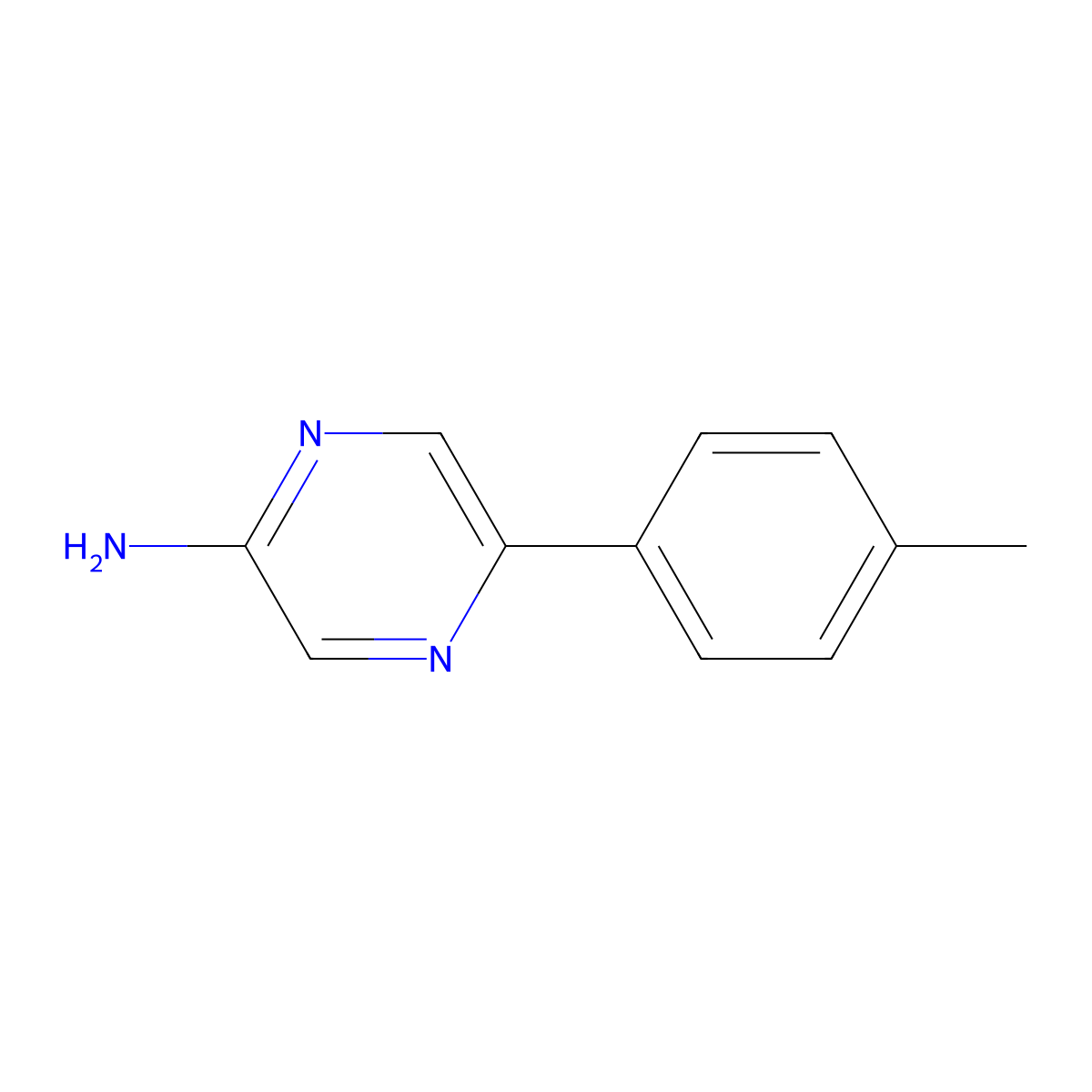 2-Amino-5-(4-tolyl)pyrazine molecular structure, CAS 59489-73-5