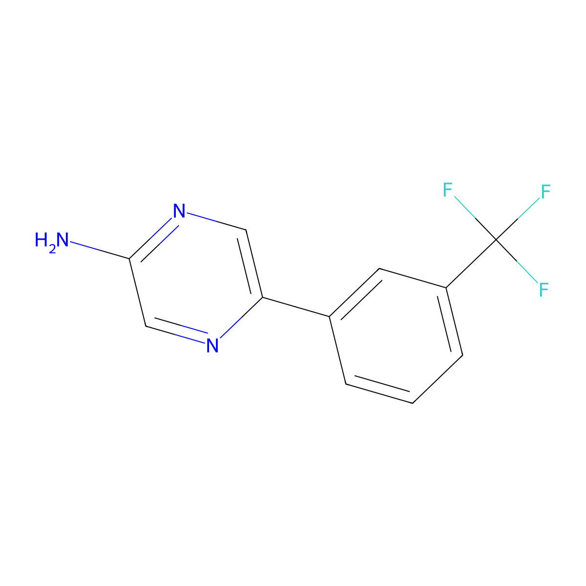 5-[3-(Trifluoromethyl)phenyl]pyrazin-2-amine molecular structure, CAS 59489-74-6