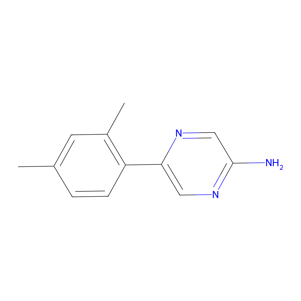 5-(2,4-Dimethylphenyl)pyrazin-2-amine molecular structure, CAS 59489-79-1