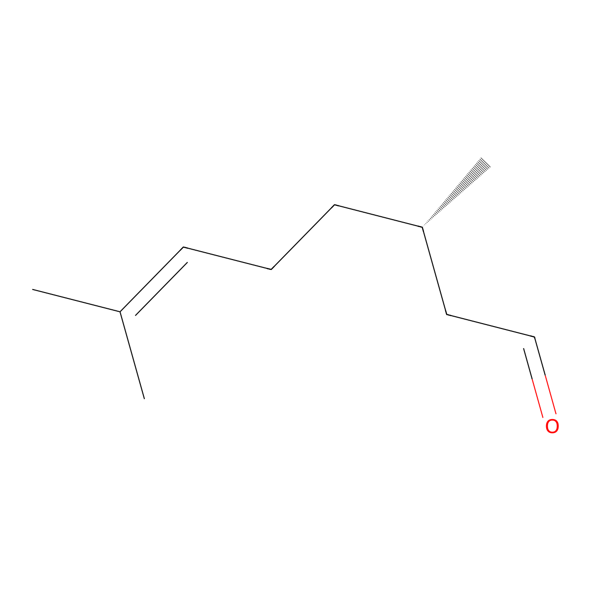 (S)-(-)-Citronellal molecular structure, CAS 5949-05-3