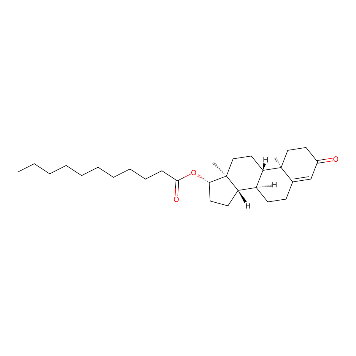 Testosterone, undecanoate molecular structure, CAS 5949-44-0