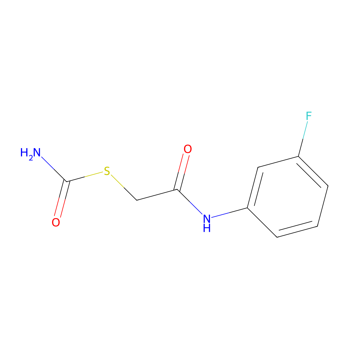S-[2-(3-fluoroanilino)-2-oxoethyl] carbamothioate molecular structure, CAS 5949-71-3