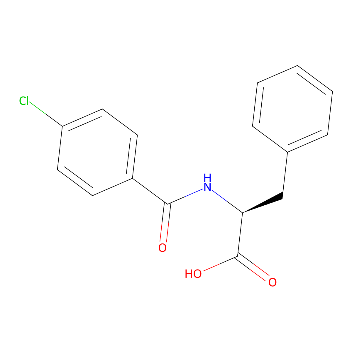 (2S)-2-[(4-chlorobenzoyl)amino]-3-phenylpropanoic acid molecular structure, CAS 59490-33-4