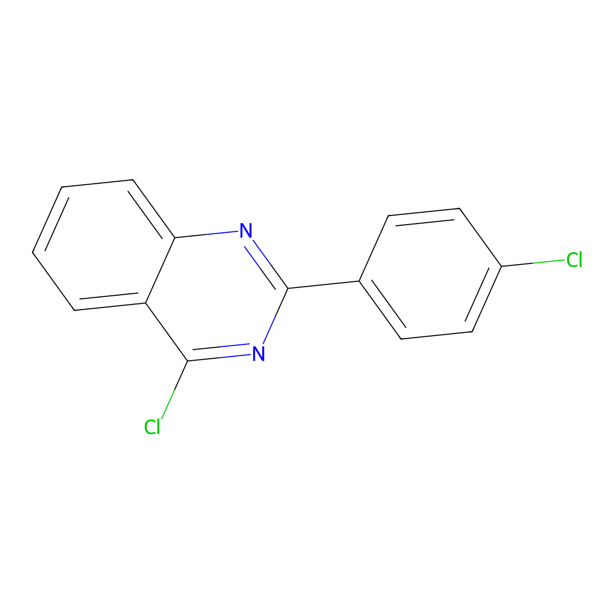 4-Chloro-2-(4-chlorophenyl)quinazoline molecular structure, CAS 59490-94-7