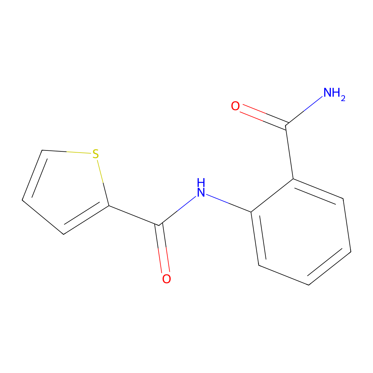 N-(2-carbamoylphenyl)thiophene-2-carboxamide molecular structure, CAS 59490-98-1