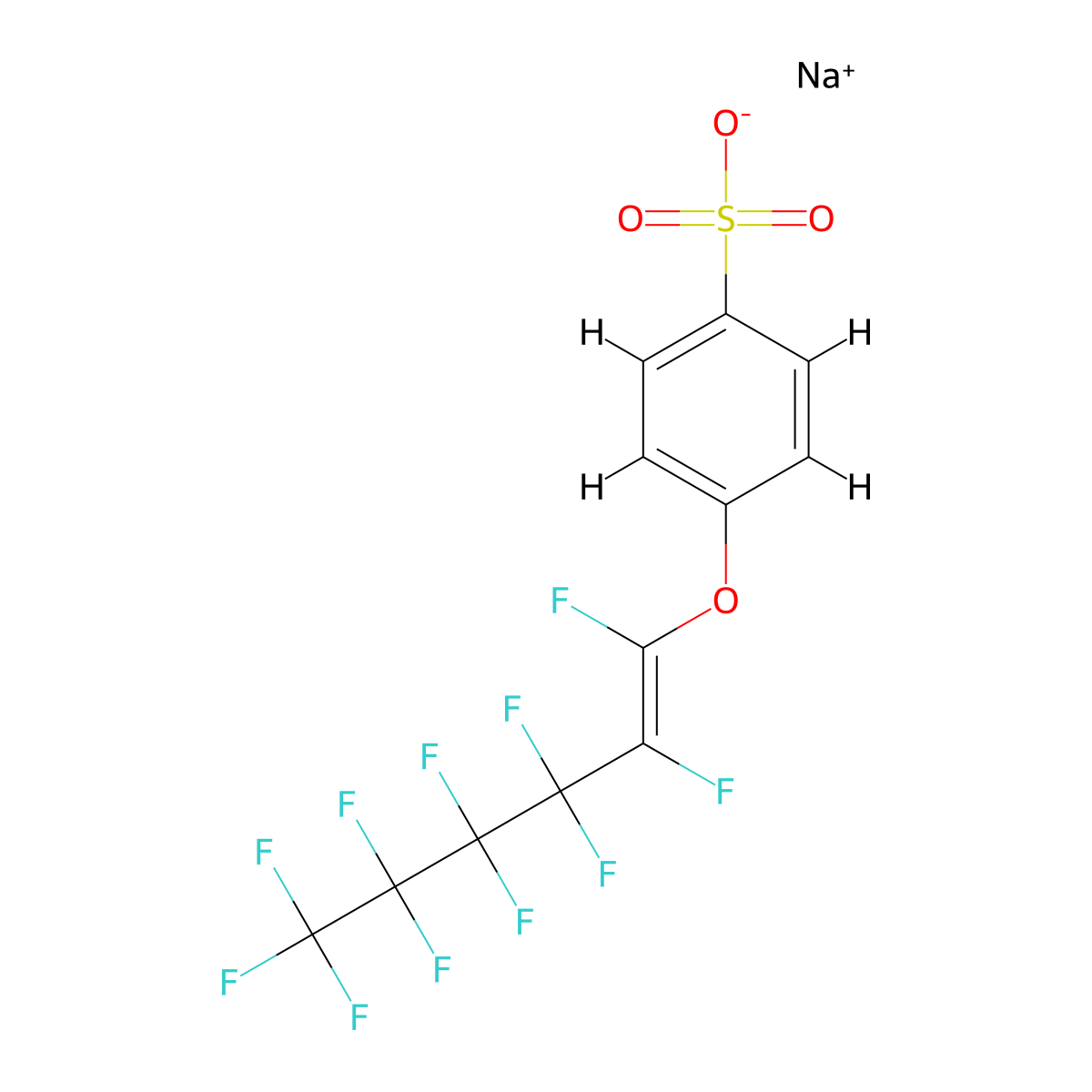 4-[(Undecafluoro-1-hexenyl)oxy]benzenesulfonic acid sodium salt molecular structure, CAS 59493-84-4