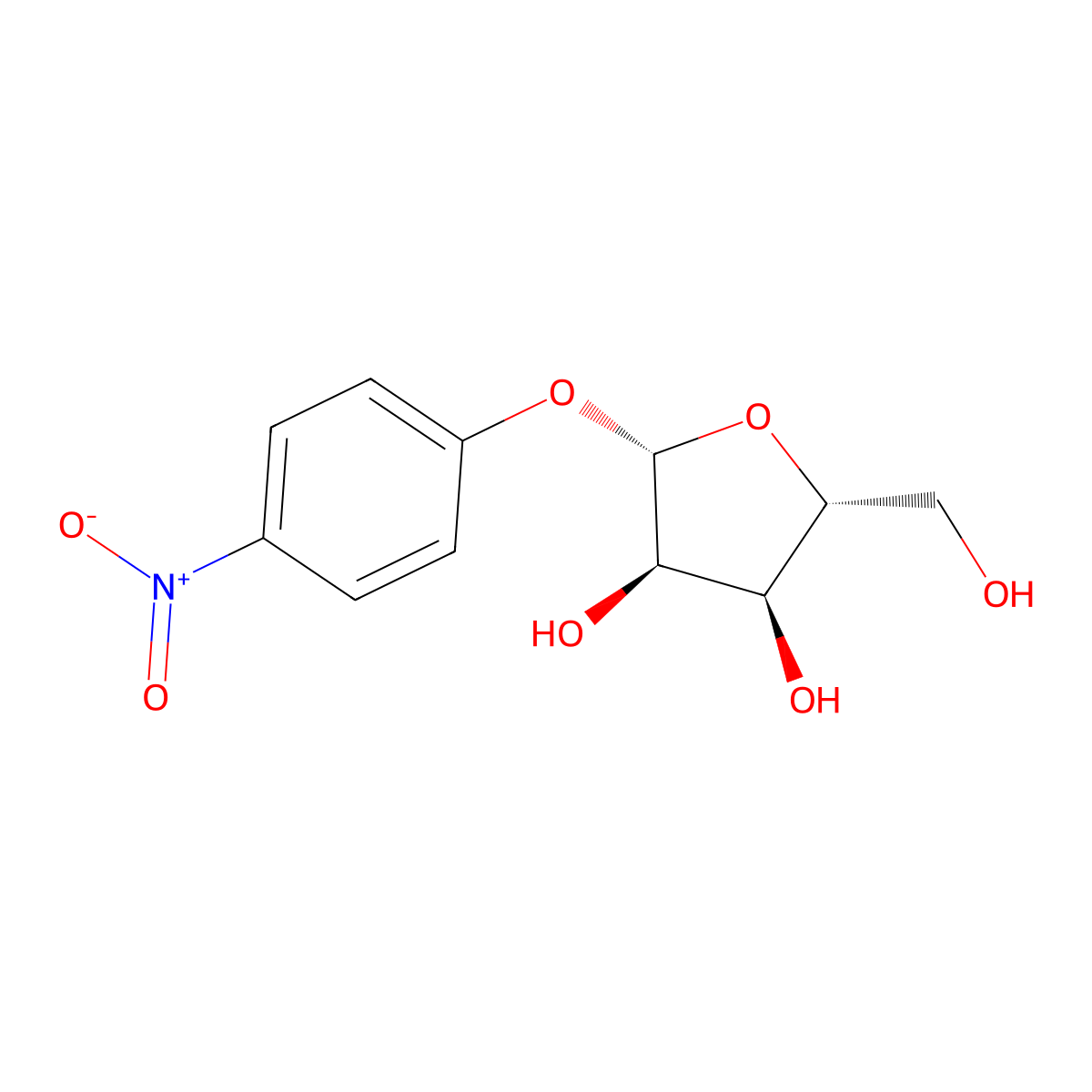 beta-D-Ribofuranoside, 4-nitrophenyl molecular structure, CAS 59495-69-1