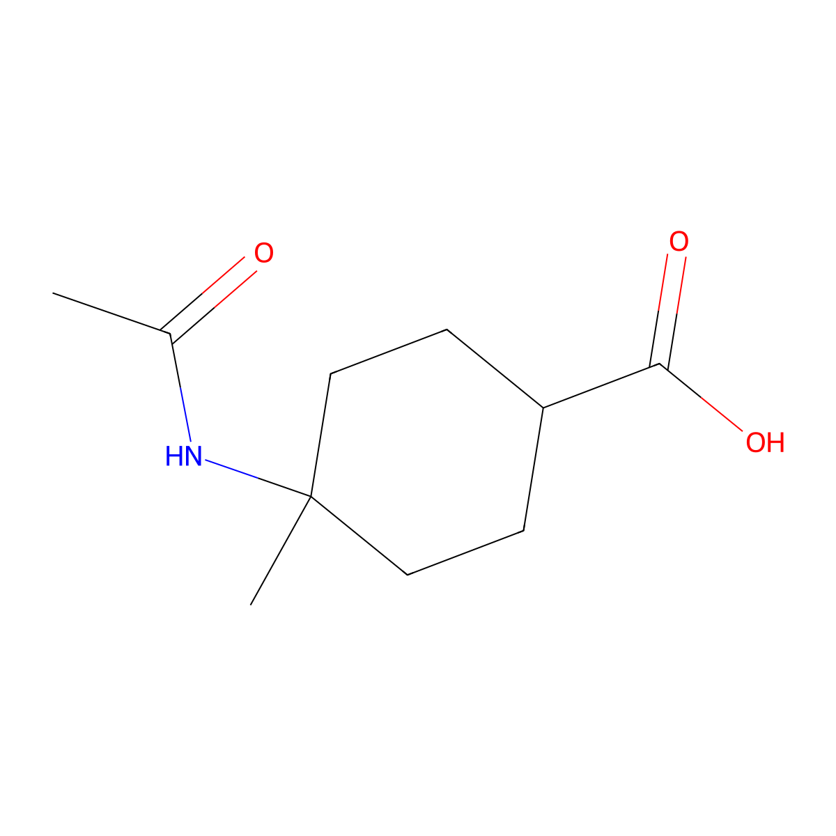 4-Acetamido-4-methylcyclohexane-1-carboxylic acid molecular structure, CAS 59498-97-4